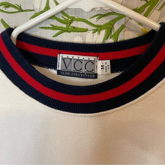 Vintage Kelloggs Cornelius rooster white navy red stripe preppy novelty sweater - Picture 6 of 10